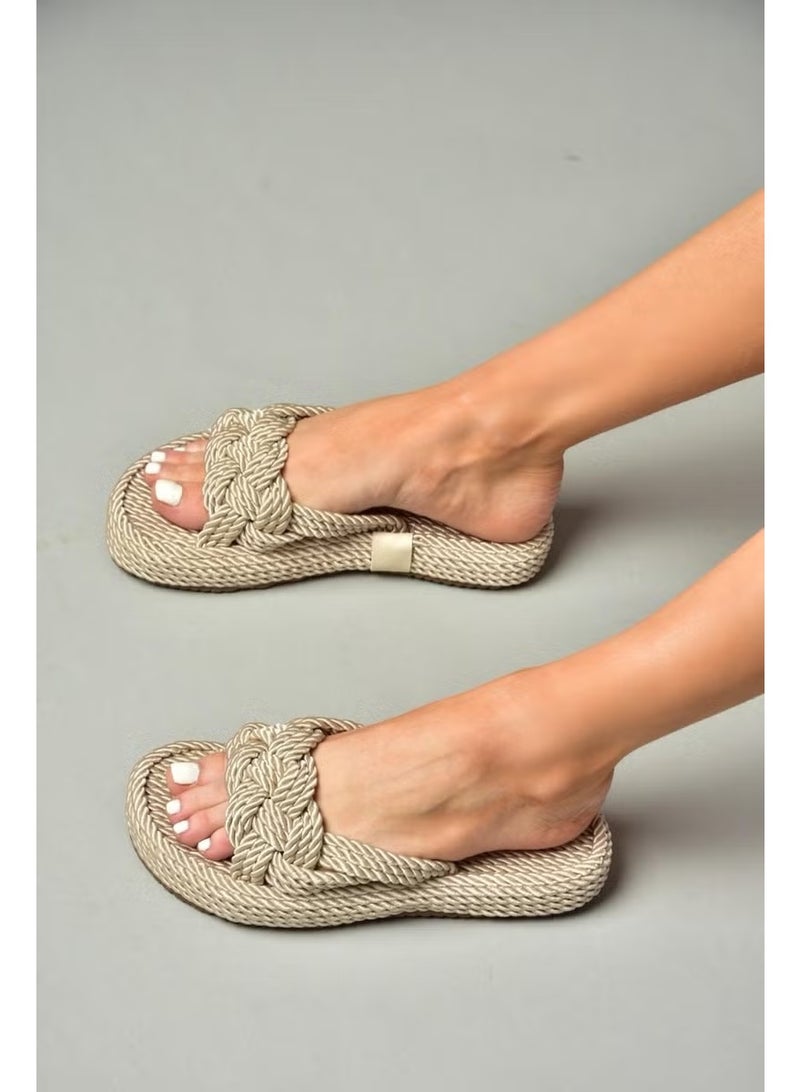 Fox Shoes S596022704 Ten Rope Stringed Straw Slippers - Image 4